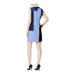 Calvin Klein Shift Dress Color Block Denim Sleeveless Career Blue Women Size 4P Photo 1