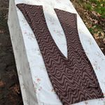 Brown wavy high waisted flair leggings‎ Small Photo 7