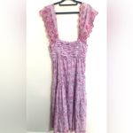 Love Shack Fancy Womens Harlyn Purple Floral Pleated Tiered Midi Dress 2 Photo 3