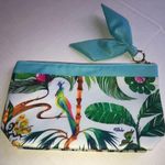 Estée Lauder ESTEE LAUDER Bird Tropical Parrot Butterfly Palm Trees Cosmetic Makeup Bag Photo 2