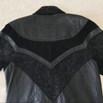 VINTAGE 90s Leather‎ Duster Blazer Jacket Midi Longline 80s Suede Black Small Black Photo 6