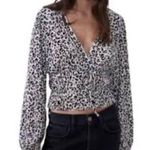 ZARA  Long Sleeve animal print black & white Top Size Small Photo 1
