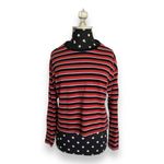 Forever 21 ‎ Womens Top Sz S Burnt Sienna Navy Blue White Stripe Cropped Length Photo 4