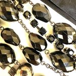 White House | Black Market black and grey multi strand ribbon tie necklace Photo 8