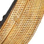 Source Unknown Ratan Round Woven braided Tan canteen Crossbody‎ Bag Photo 2