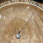 Sterling Silver Lab Fire Opal & CZ 925  Heart Necklace Photo 7