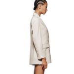 ZARA  double breasted blazer sz XL white pink blue Photo 1