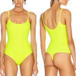 Alix NYC  Elizabeth Sleeveless One Piece Thong Bodysuit Electric Yellow Womens XS Photo 1