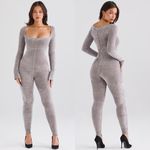 House Of CB  Isis Mink Heavy Chenille Loungewear jumpsuit NWOT size XS Photo 2