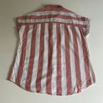 Beach Lunch Lounge Striped Button Up Top Medium Linen Look Sleeveless Photo 1