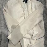 H&M Womens Size 8 Cream Colored Blazer Long Sleeves Zipper Pockets No Collar Photo 1