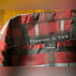 Preston & York  Plaid Button Up Lightweight Jacket Red Black Holiday Career Sz 8 Photo 8