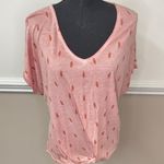 Dantelle Pink Feather V-Neck Blouse Size Large Photo 0