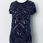 Parker Black Sequin Beaded Mini cocktail Party Dress Photo 1
