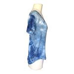 Yana K Charlotte Top Shirt LT Blue Navy DTY Brush Tie Photo 3