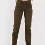 American Eagle Stretch Green Corduroy Mom Straight Jean Pants Size 0 Photo 1