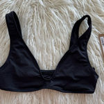 SKIMS  Swim Plunge Triangle Bikini Top Onyx Size Medium Photo 0