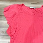 Adrienne Vittadini  Pink Ruffle Sleeve Blouse Women’s Small Photo 3