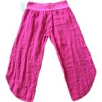 Puro Lino Made in Italy 100% Linen Beachy Coastal Pants Hot pink pockets Large Photo 4