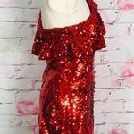 Leith red sequin mini cocktail party dress Photo 8