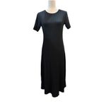 ZARA  Women's Black Maxi Dress Ribbed Knit Short Sleeve‎ Casual Elegant Photo 1
