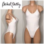 Rachel Pally New  tan and white stripe swimsuit. Photo 4