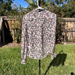 Rag and Bone  Susan Floral Printed Silk Sheer Top in Ivory Floral Size XXS Photo 3