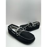 Nordstrom Rack Slippers Womens Size 8 Slip On Black Gray Faux Fur Shoes Photo 2