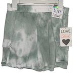 LOVE STREAK GREEN WHITE TIE DYE SOFT LOOSE FIT SHORTS Size M Photo 0