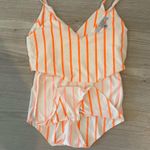 Orange and White Striped Bodysuit Size XS Photo 1