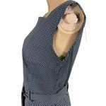 Tommy Hilfiger Womens Sheath Dress Polka Dot Sleeveless Tie Belted Navy Blue Photo 10