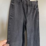 a.n.a NWT . Embellished High Rise Wide Leg Jeans Woman Sz 2 Black Onyx Rhinestone Photo 3