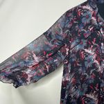 Saloni Tilly Ruffle Silk Floral Button Down Mini Dress sz 12 Blue Photo 5