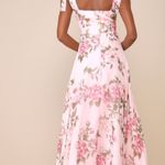 Lulus Lulu’s Love Me Forever Pink Floral Tie-Strap Square Neck Maxi Dress Photo 1