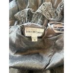Jessica McClintock Womens Dress 12 Gray Pleated Bubble Skirt Metallic Formal Photo 2