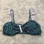 Bikini Top Dark Green White Floral Ruffle Size 4X Photo 1