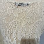 Foreign Exchange  Y2K Ivory Beaded Lace Cropped Floral Fairy Tank Top Sz Small Photo 3