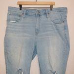 Madewell MC603 The Plus High Rise Slim Crop Boyjean in Dumas Wash Ripped Edition Photo 2
