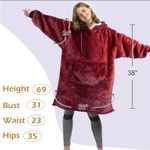 Difiti Oversized Blanket Hooded Dress Kangaroo Pockets See Measurements NWT Purple Size XL Photo 9