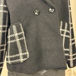 Magaschoni  Black and White Plaid Pea Coat Size Large Photo 3