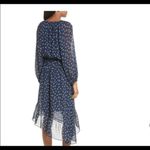 Joie -  Dark Navy Blue Alithea Floral Asymmetrical Silk Midi Dress Size Sma… Photo 2