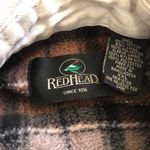 RedHead  Chunky plaid fleece lined beige tan cream vintage bomber shacket jacket shirt flannel long sleeve Photo 3
