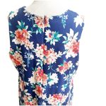 Lands' End Land’s End Women’s Plus Size 20W Floral Sheath Dress Blue Pockets Scoop Neck Photo 6