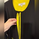 Misook Exclusively  Woman size 2X Black and Yellow Zip-Up knit Jacket Photo 3