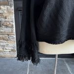 John + Jenn  Black Cowl Neck Sweater with Fringe Photo 4