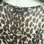 Talbots  Size 6 Black Tan NWT Leopard Print Cover Up Dress Chiffon V Neck Photo 5