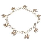 925 Sterling Silver Happy Sad Face Theatre Mask Anklet Vtg 10.25” Estate Find Photo 0