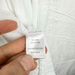 Garnet Hill  Linen Cotton Blend Open Front Cardigan Size Small Crochet White Photo 6