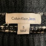 Calvin Klein Long Sleeve Crewneck Pullover Knit Black White Stripe Sweater Small Photo 3