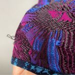 J.Crew Mini Skirt Floral Jacquard Purple Pink Blue Size 4 A-Line Contrast Trim Photo 16